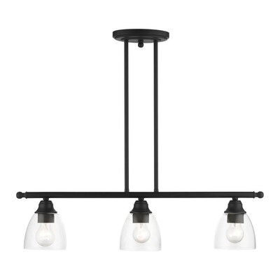 Livex Lighting Montgomery 3-Light Black Transitional Chandelier Livex Lighting Montgomery 3-Light Black Transitional Chandelier