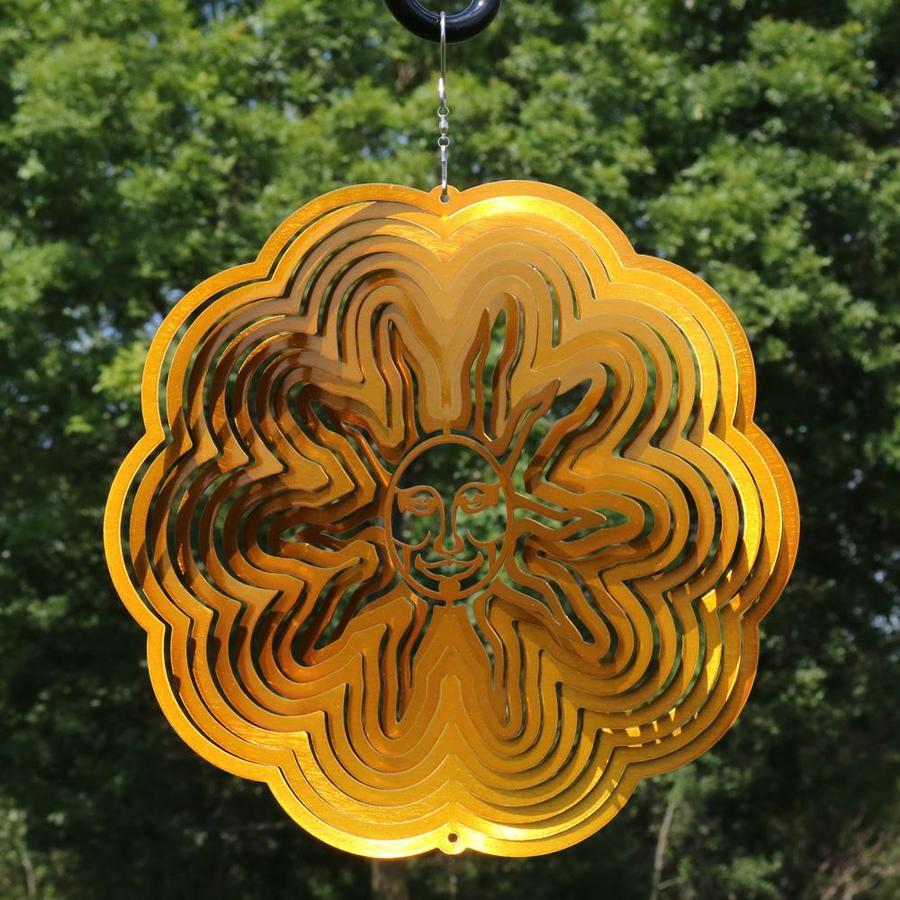 Sunnydaze Decor Yellow Steel Whimsical Wind Spinner in the Wind