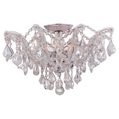 Crystorama Maria Theresa 19-in Polished Chrome Traditional Incandescent Semi-Flush Mount Light Crystorama Maria Theresa 19-in Polished Chrome Traditional Incandescent Semi-Flush Mount Light