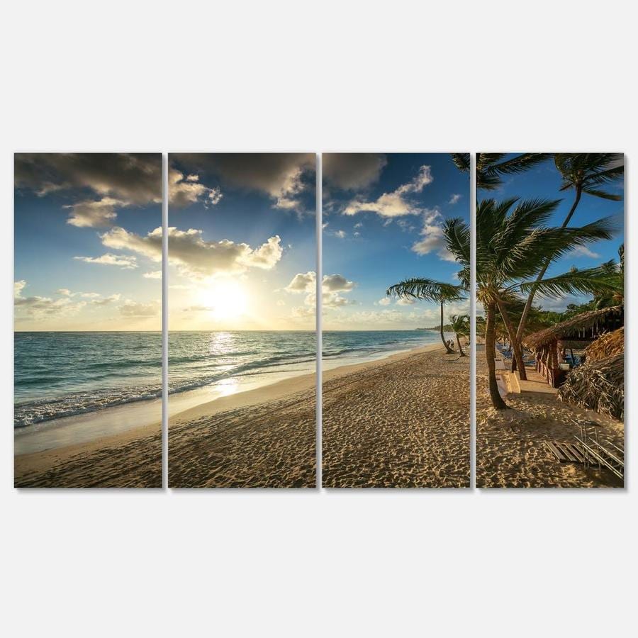 Designart Beautiful Caribbean Vacation Beach Large Beach Canvas Wall Art In The Wall Art Department At Lowes Com