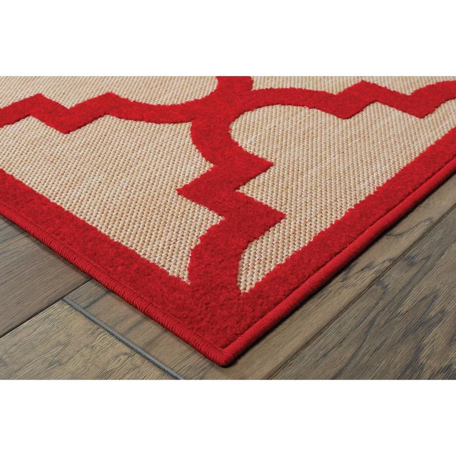 Archer Lane Route 8 x 10 Red Indoor/Outdoor Geometric Area Rug in the