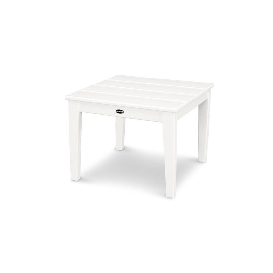 Polywood Polywood 174 Newport 22 In End Table In White In The Patio Tables Department At Lowes Com