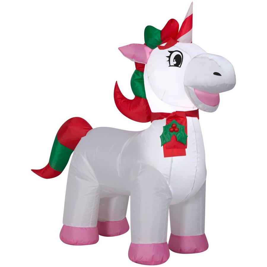 Gemmy 41.34-ft Lighted Unicorn Christmas Inflatable in the Christmas