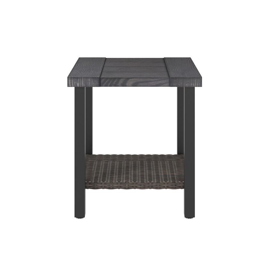 allen + roth Chesterbrook Square Wicker Outdoor End Table 21.06in W x
