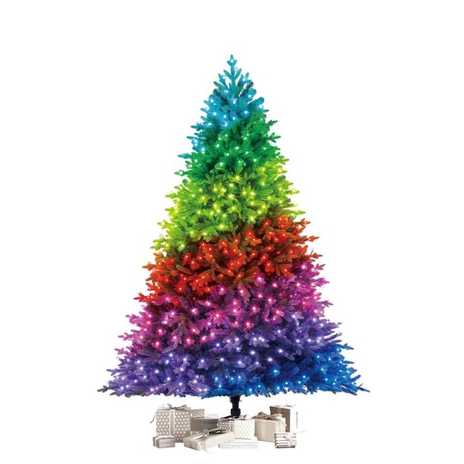 TWINKLY 7.5-ft Pre-Lit Artificial Christmas Tree with 435 Twinkling Color Changing LED Lights in ...