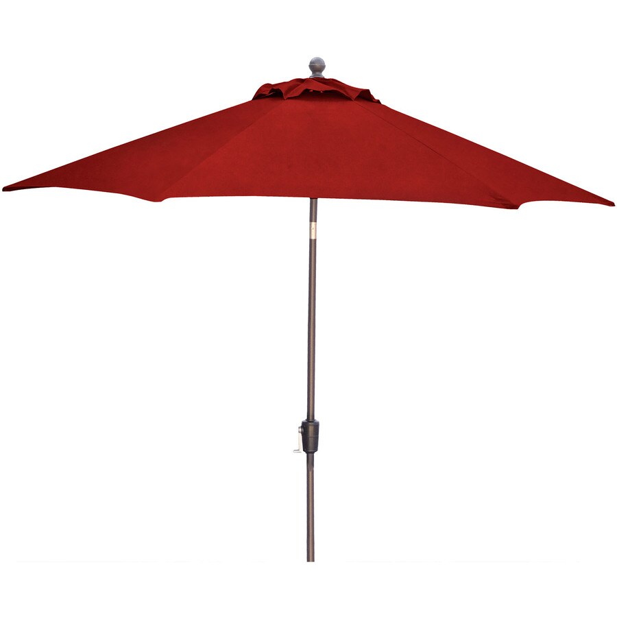 Hanover 9 Ft Hexagon Red With Red Aluminum Frame Push Button Tilt Market Patio Umbrella In The Patio Umbrellas Department At Lowes Com