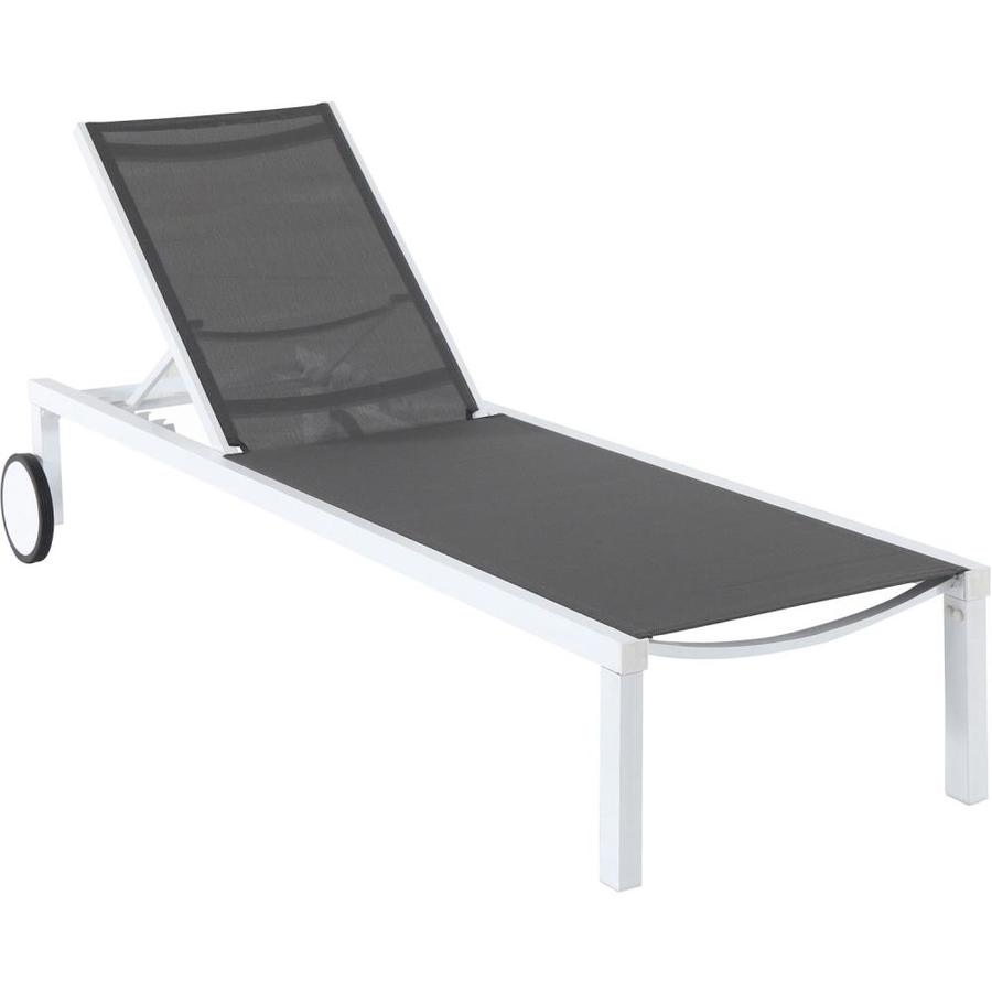 Hanover Windham White Metal Stationary Chaise Lounge Chair(s) with Gray
