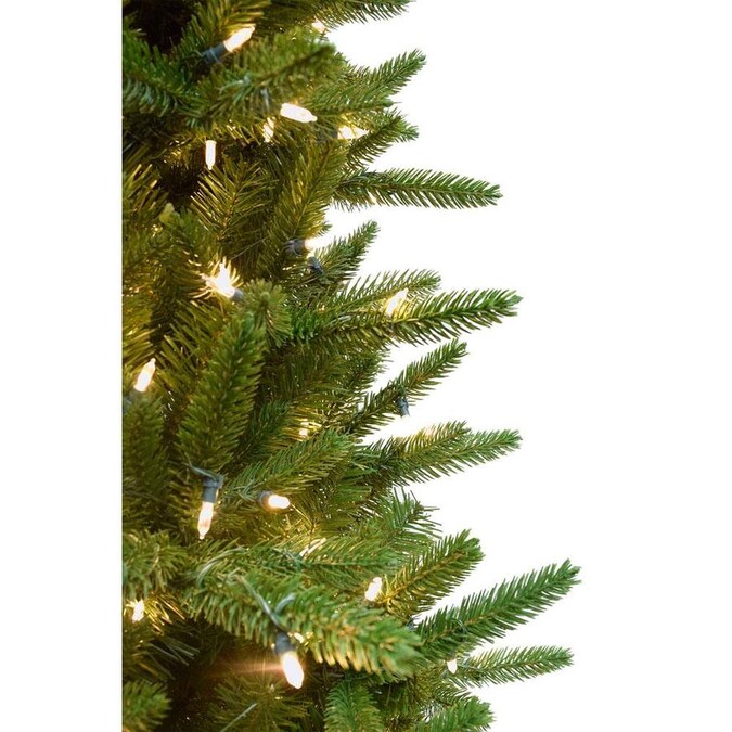 Fraser Hill Farm 9-ft Pre-Lit Classic Pine Slim Artificial Christmas Tree with 900 Multi ...