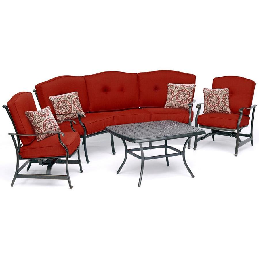 Hanover Traditions 4Piece Metal Frame Patio Conversation Set with