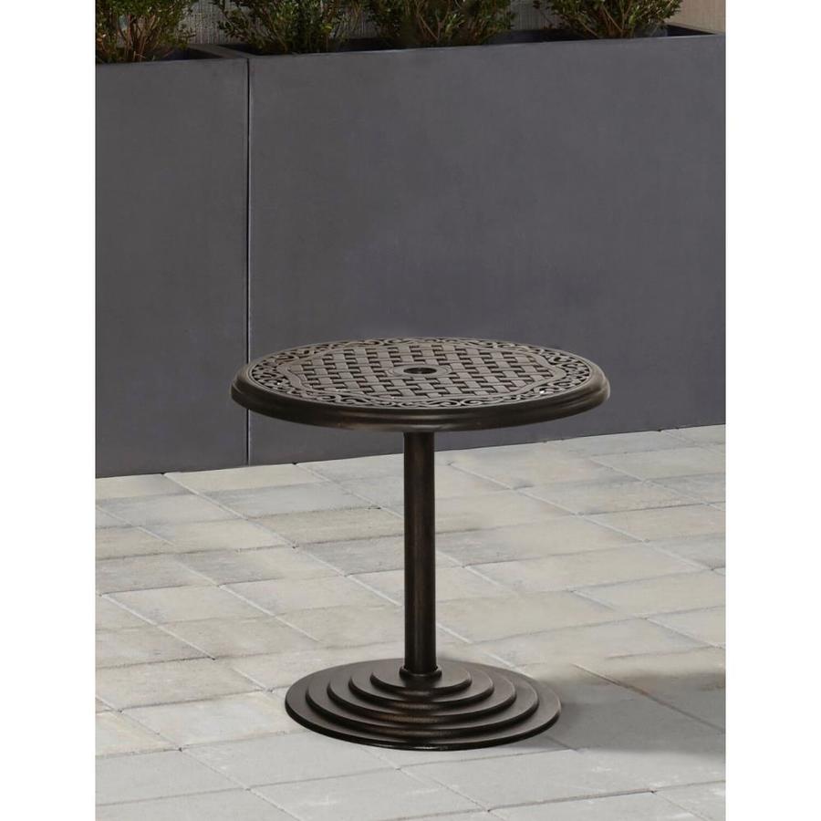 Hanover Square Outdoor End Table 25 In W X 25 In L With Umbrella Hole In The Patio Tables Department At Lowes Com