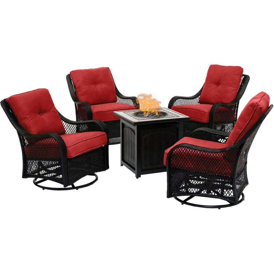 Hanover Orleans 5Piece Metal Frame Patio Conversation Set with