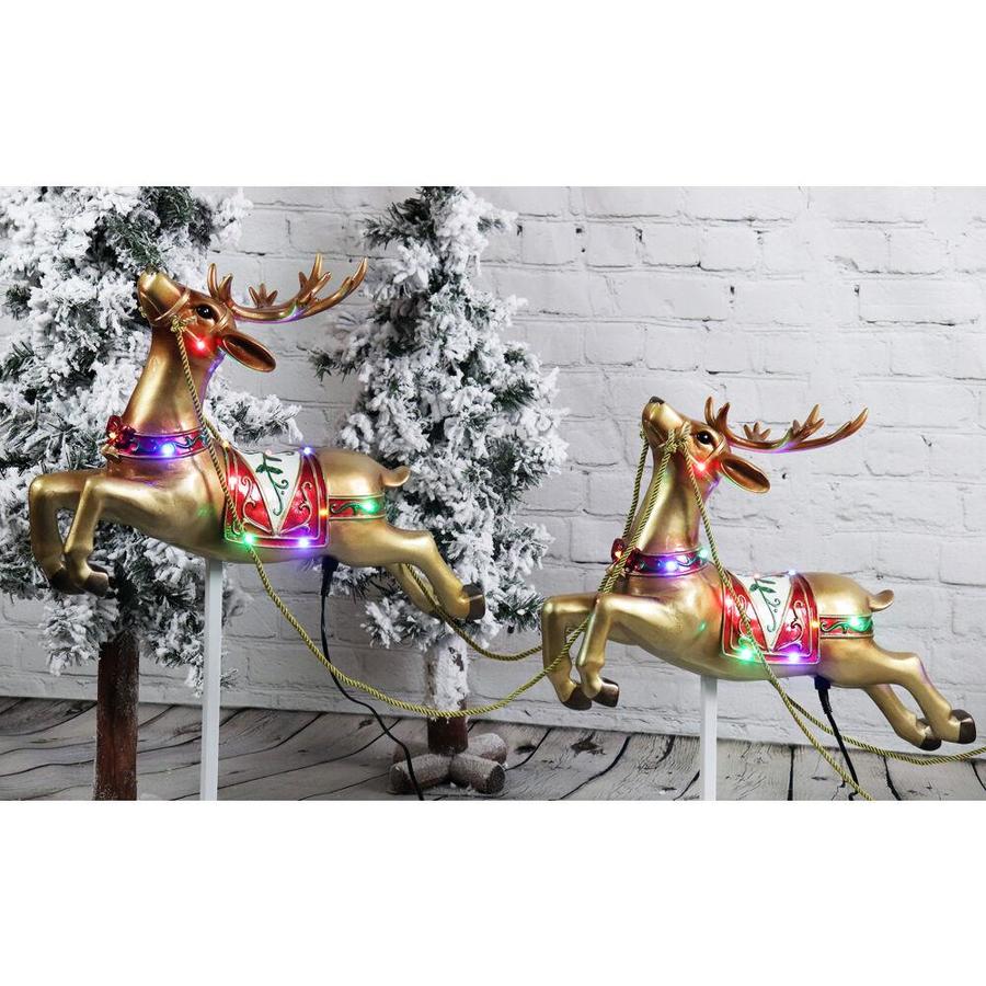 Santa Sleigh And Reindeer Indoor Decoration  Santa Sleigh Christmas