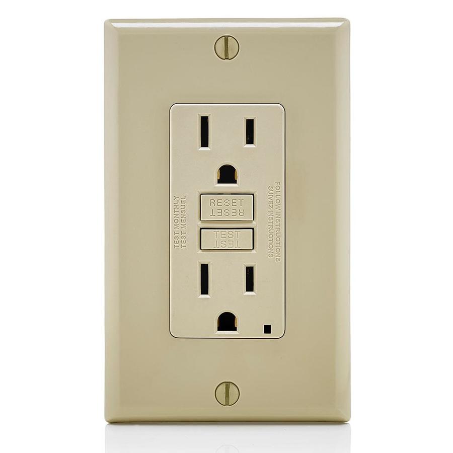 SmartlockPro Ivory 15-Amp Duplex GFCI Residential/Commercial Outlet in the Electrical Outlets ...