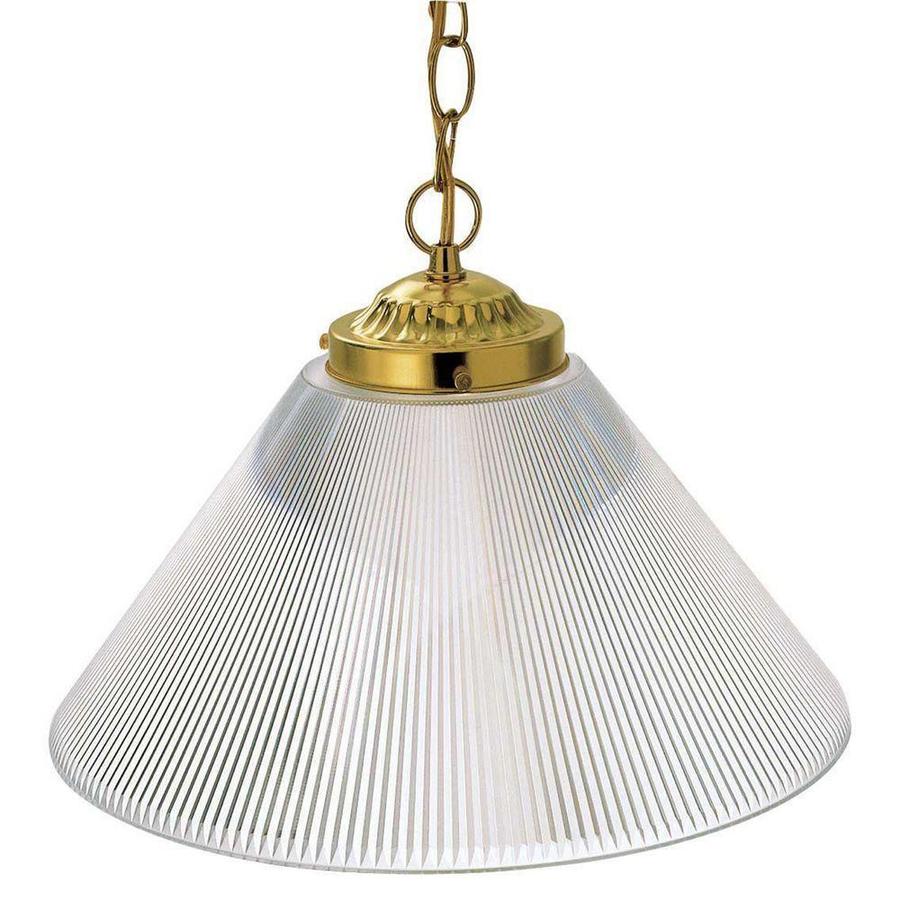 Sunset Lighting Polished Brass Pendant Light Transitional Ribbed Glass Cone Pendant Light At 0266