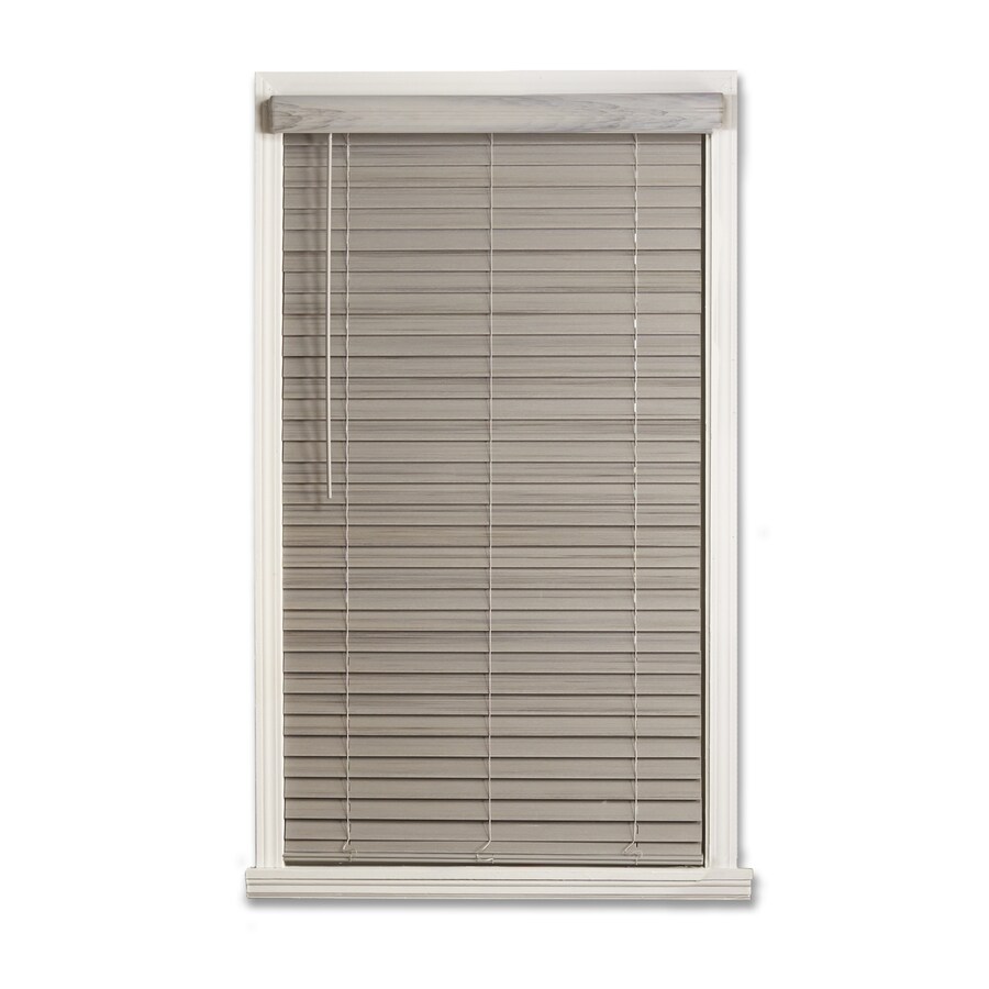 allen + roth Cordless Faux Wood 2in Cordless Driftwood Gray Faux Wood