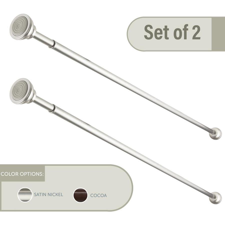 Tension Rods Lowes
 - Hart Harlow 7 16 In Set Of 2 Decorative Spring 2 Pack 36 In To 54 In Satin Nickel Steel Tension Curtain Rod In The Curtain Rods Department At Lowes Com