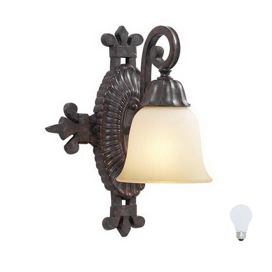 Shop PLC Lighting Polaris Red Rust Bathroom Vanity Light at Lowes.com
