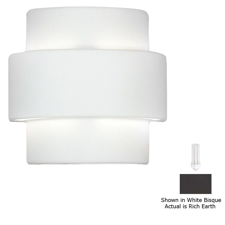 Shop A-19 9-3/4-in W Islands of Light Santa Inez 1-Light Rich Earth Pocket Wall Sconce at Lowes.com