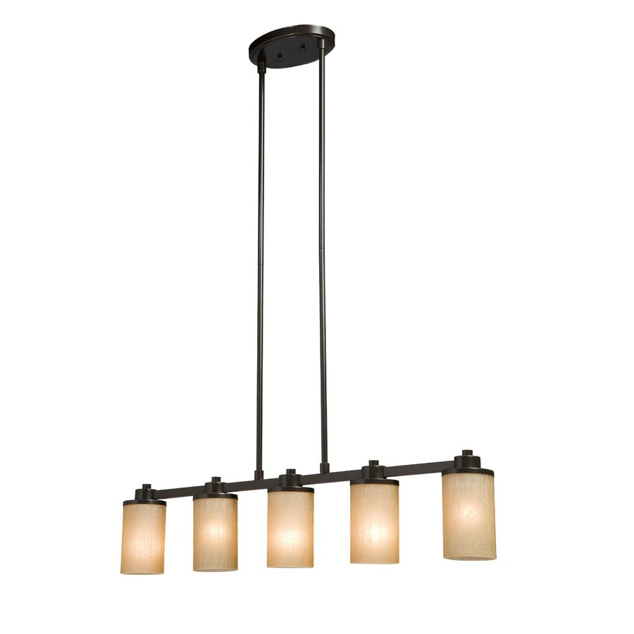 Artcraft Lighting Parkdale 38 In W 5 Light Oil Rubbed Bronze Kitchen Island Light With Tinted Shades At Lowescom