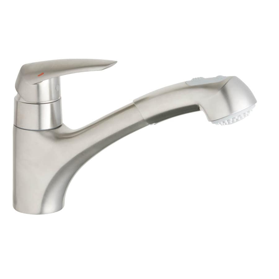 Grohe Curve Supersteel Infinity Finish Pull Out Kitchen Faucet In The Kitchen Faucets Department At Lowescom