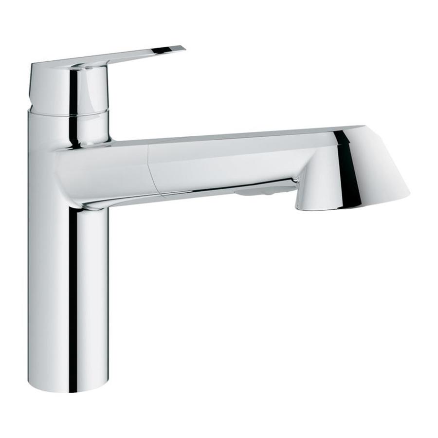 Grohe Eurodisc Starlight Chrome 1 Handle Deck Mount Pull Out Handle Lever Kitchen Faucet In The Kitchen Faucets Department At Lowescom