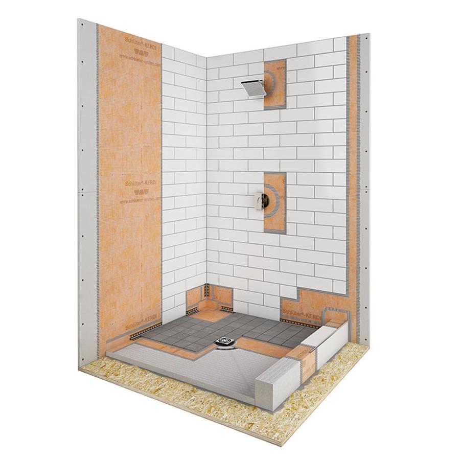 Schluter Systems Kerdi-Shower-Kit Stainless Steel Styrene Shower Base 60-in W x 32-in L with 
