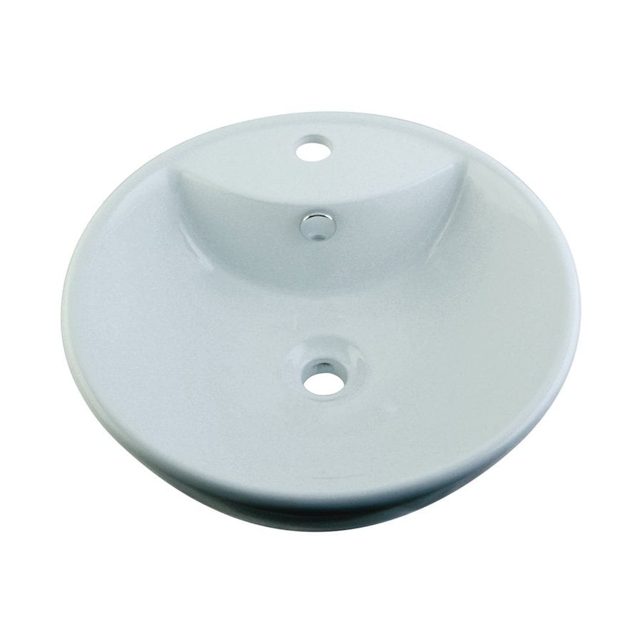 ... Simplicity White Vessel Round Bathroom Sink with Overflow at Lowes.com