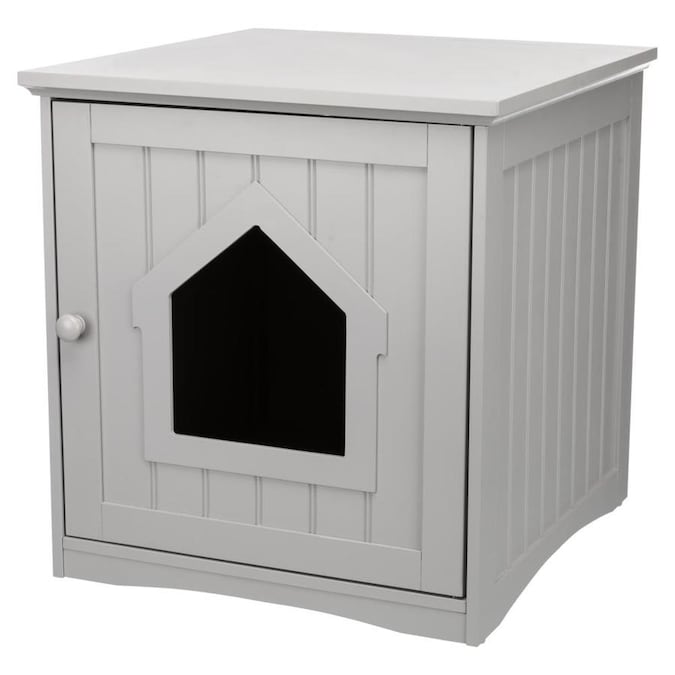 Trixie Pet Products Standard Wooden Litter Box Enclosure Gray in the