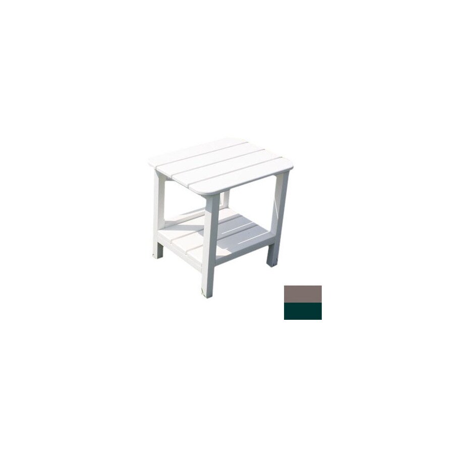 Malibu Outdoor Living 24 In X 24 In Weathered Red Wood And Turf Green Plastic Square Patio Side Table At Lowes Com