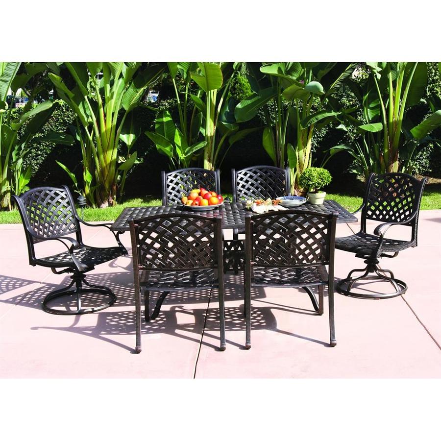 Darlee Nassau 7 Piece Antique Bronze Aluminum Patio Dining Set In The Patio Dining Sets Department At Lowes Com