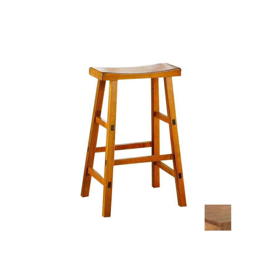 Homelegance Saddleback Oak 29 In Bar Stool At Lowes Com