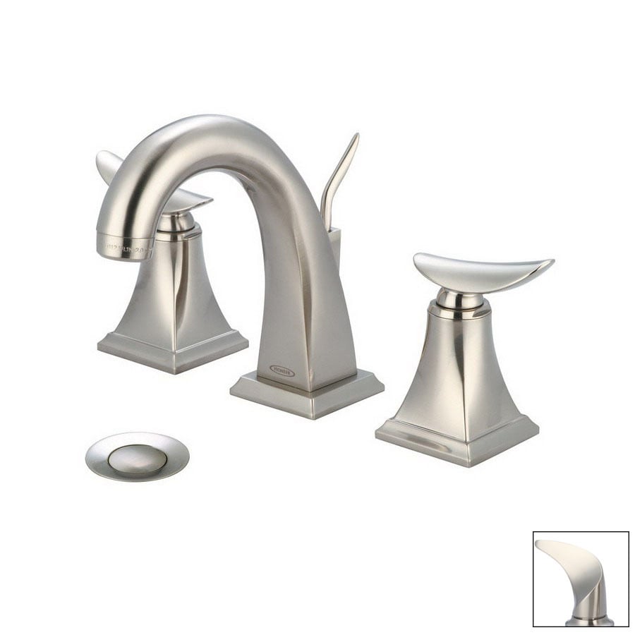 ... Brushed Nickel 2-Handle Widespread Bathroom Faucet (Drain Included) at