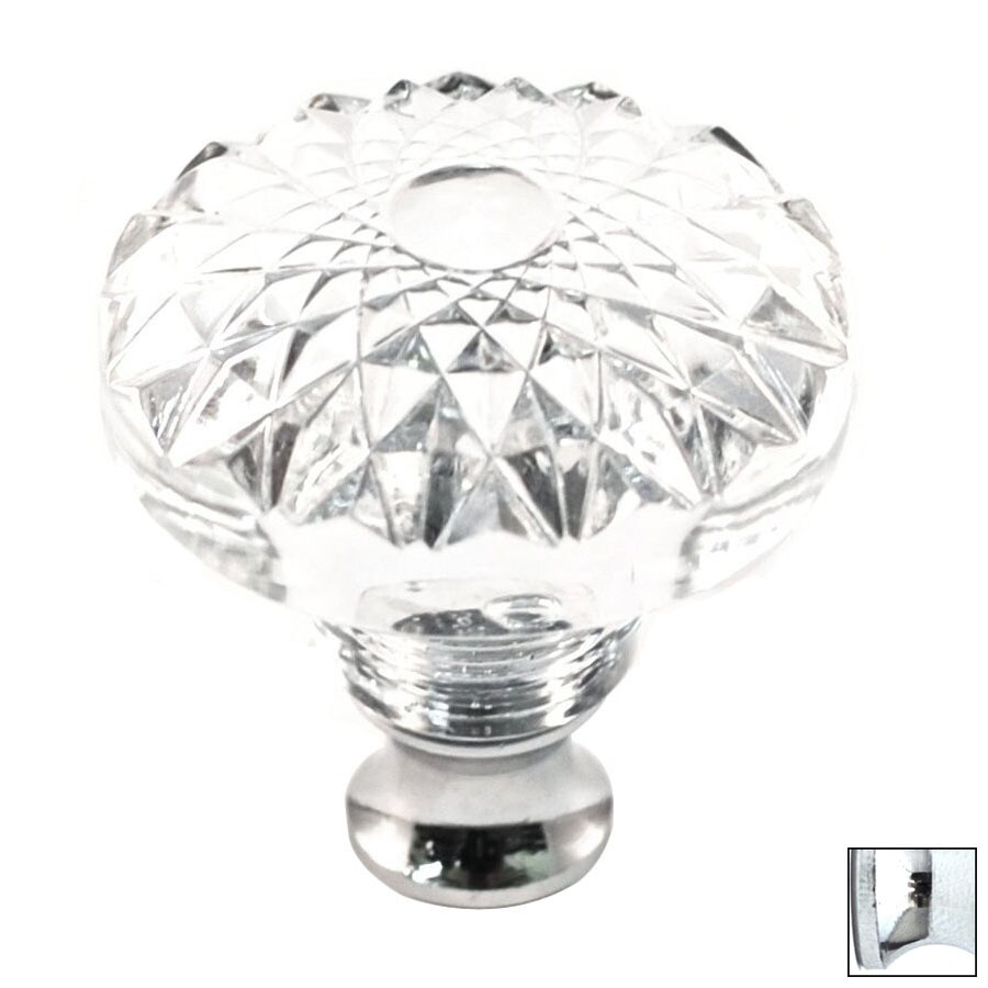 glass and chrome cabinet knobs