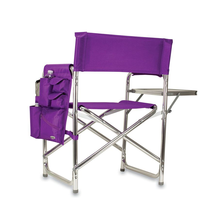 Picnic Time 1 Indoor/Outdoor Aluminum Purple Standard Folding Chair in the Folding Chairs 