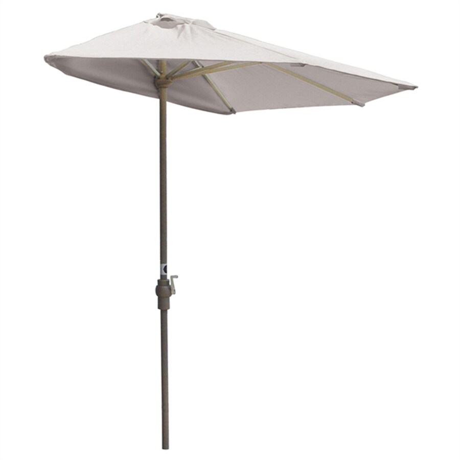 Blue Star Group Natural Half Round 4 5 Ft Patio Umbrella With Aluminum Frame In The Patio Umbrellas Department At Lowes Com