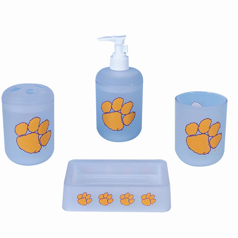 Belle View Clemson Tigers Frosty Plastic 4 Piece Bath Set In The Bathroom Accessories Department At Lowes Com