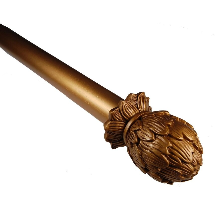 Shop BCL Drapery Artichoke Antique Gold Wood Curtain Rod Set at