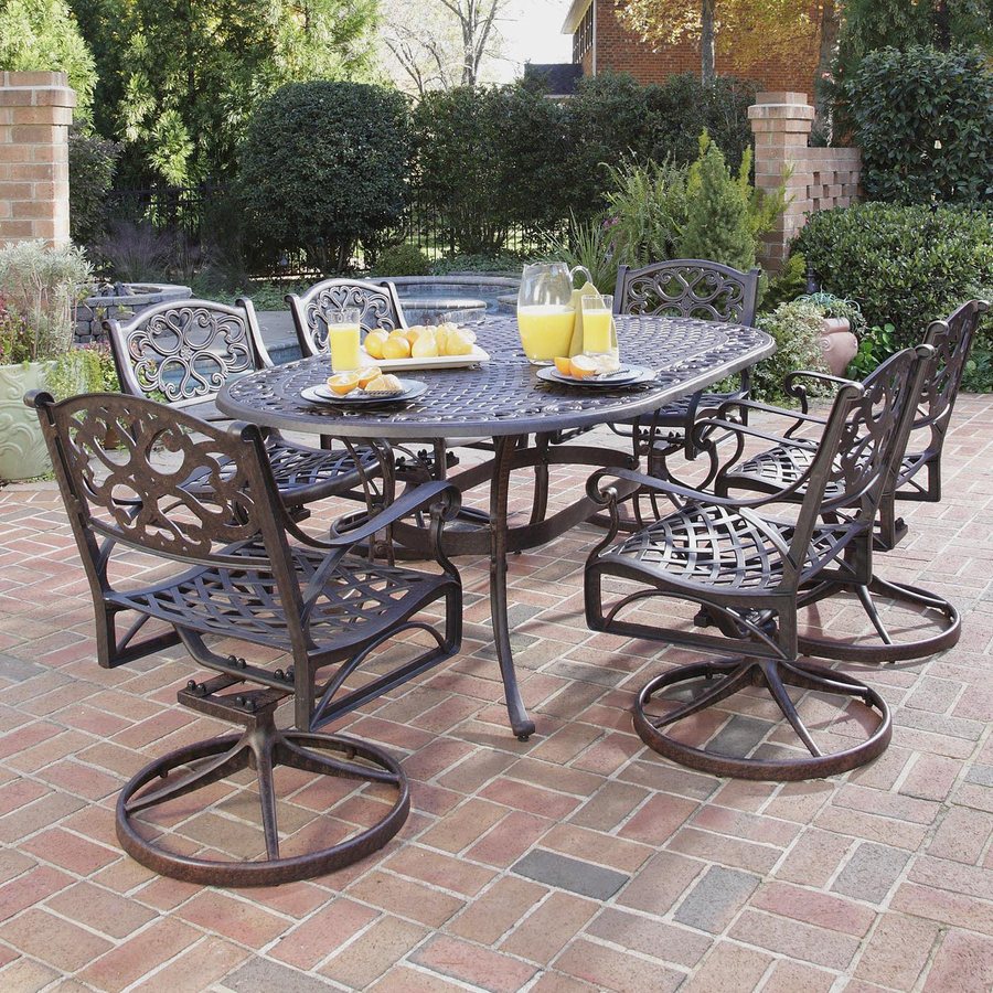 Shop Home Styles Biscayne 7-Piece Rust Bronze Aluminum Patio Dining Set