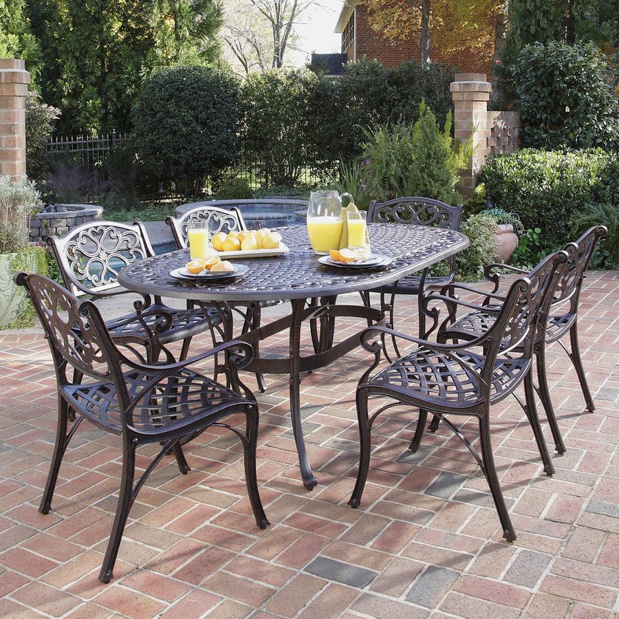 Shop Home Styles Biscayne 7-Piece Rust Bronze Aluminum Patio Dining Set