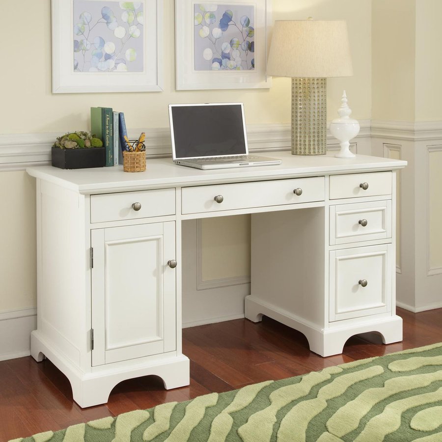 white desk with drawers