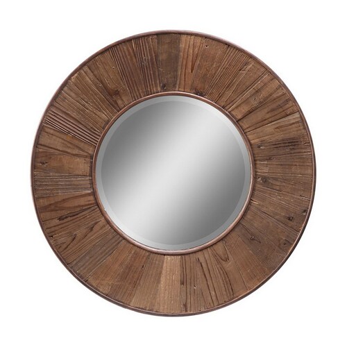 Cooper Classics In X In Natural Rustic Wood Round Framed Wall