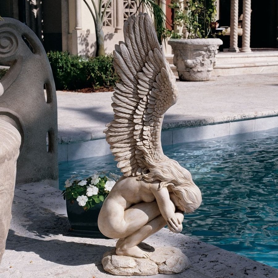 Shop Design Toscano Remembrance Redemption Angel 15 In Angels And Cherubs Garden Statue At 