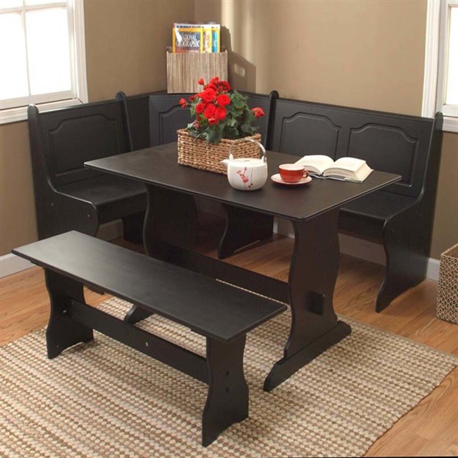 TMS Furniture Nook Black Dining Set with Corner Dining Table in the