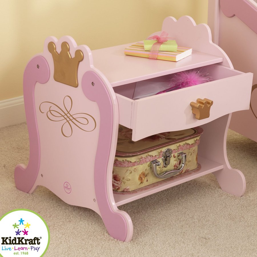 Kidkraft Princess Bright Pink Gold Nightstand In The Nightstands Department At Lowes Com