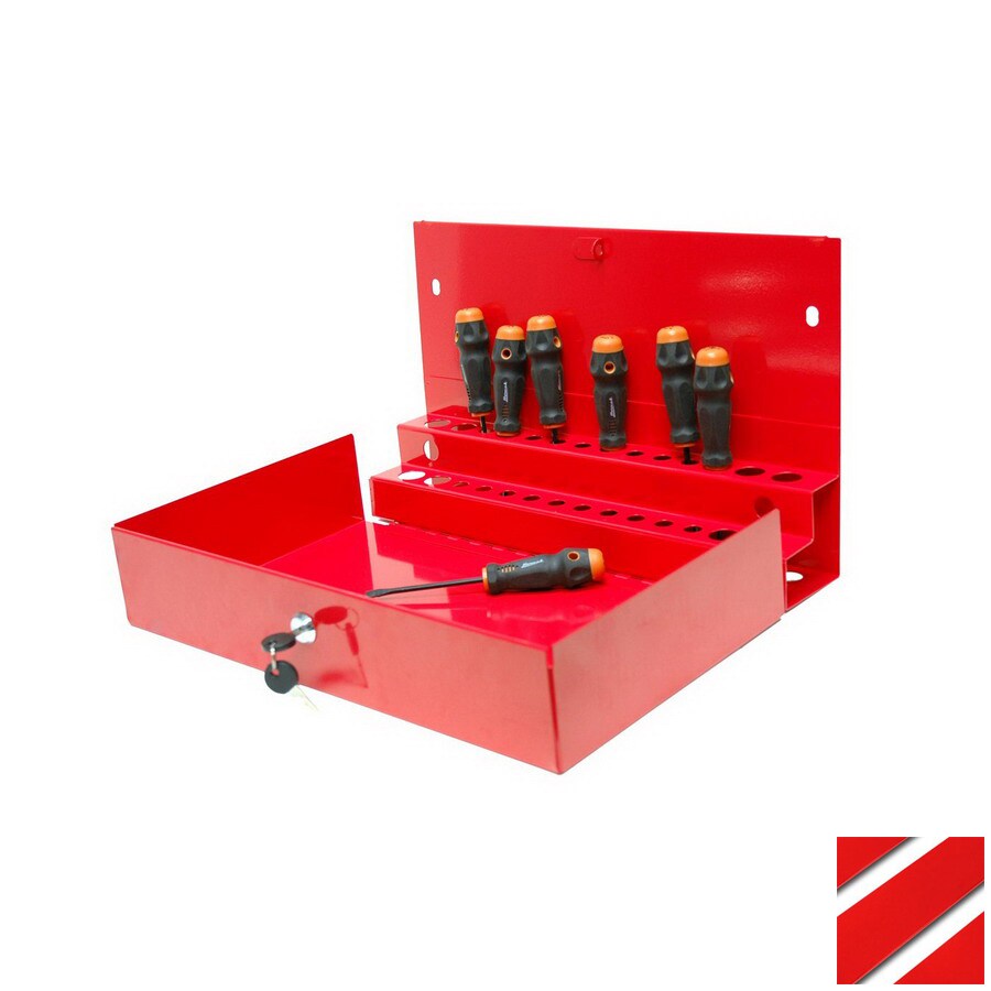 Shop Homak 10 875 In Red Steel Lockable Tool Box At