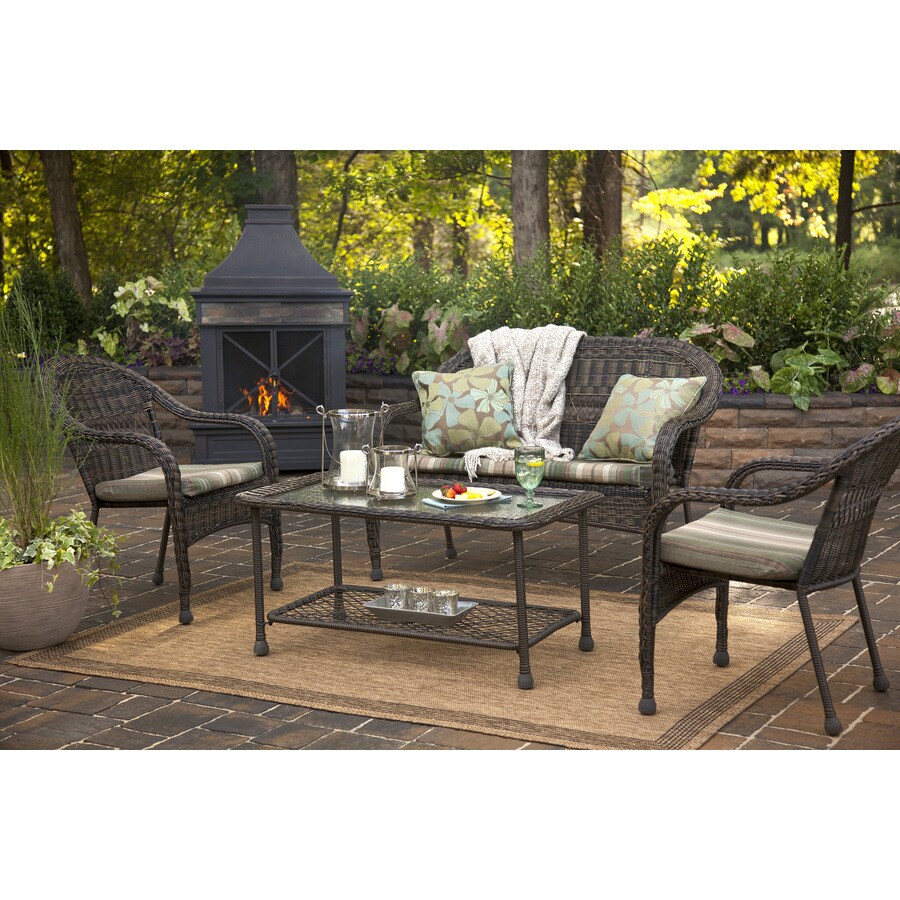 Lowe S Garden Treasures Severson Brown Wicker 2 Seat Patio Loveseat Only 55 00 Reg 98 00 Couponingtobedebtfree Com