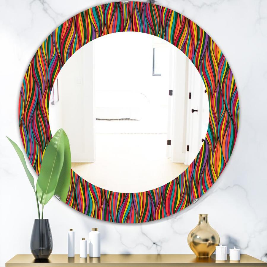 Designart Designart 'gorgeous Wave' Bohemian And Eclectic Mirror- Oval 