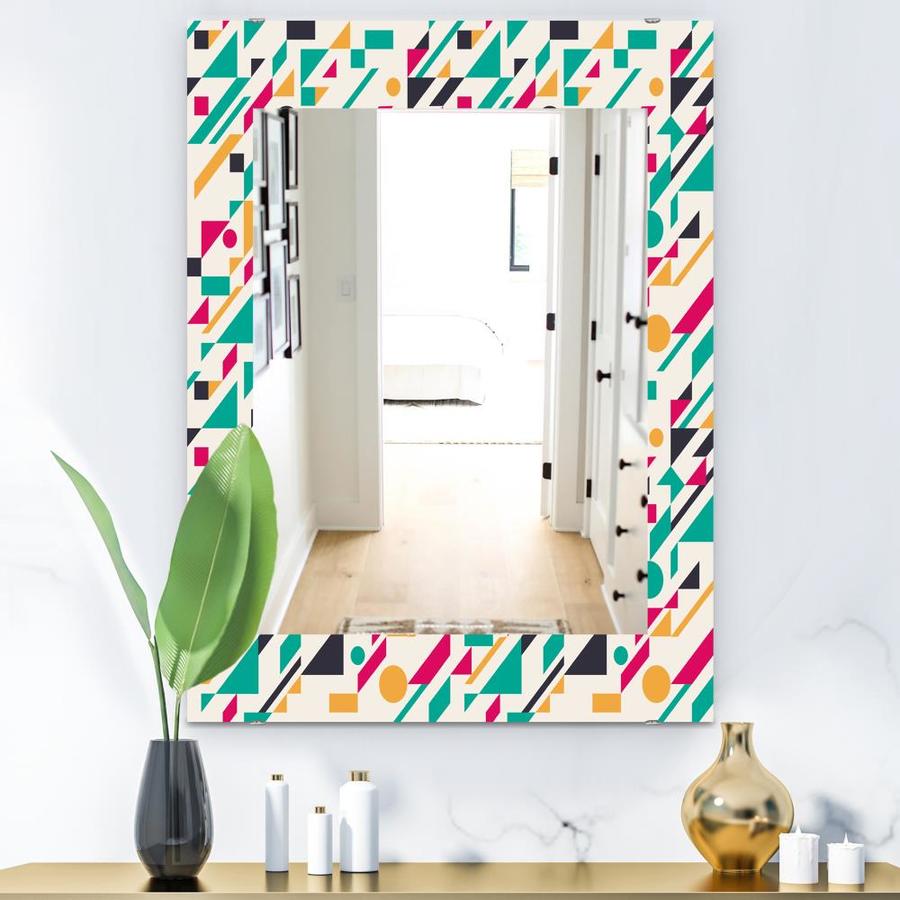 Designart Designart 'retro Abstract Geometric Pattern' Modern Mirror 