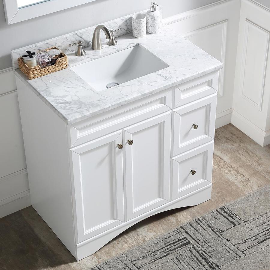 CASAINC 36in White Undermount Single Sink Bathroom Vanity with Off