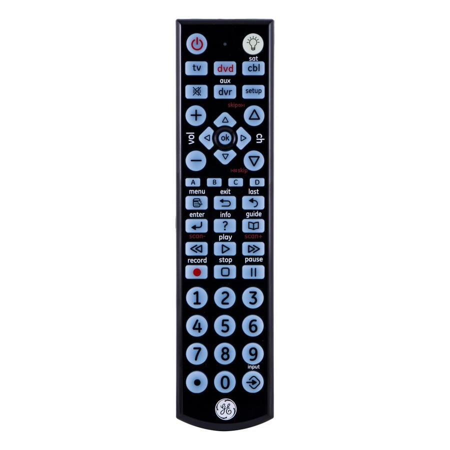 GE GE 4-Device Remote Control, Big Button, Blue LED Backlit, Gloss